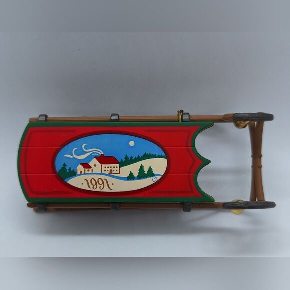 1991, OLD-FASHIONED SLED, HALLMARK KEEPSAKE ORNAMENT - Picture 7 of 9